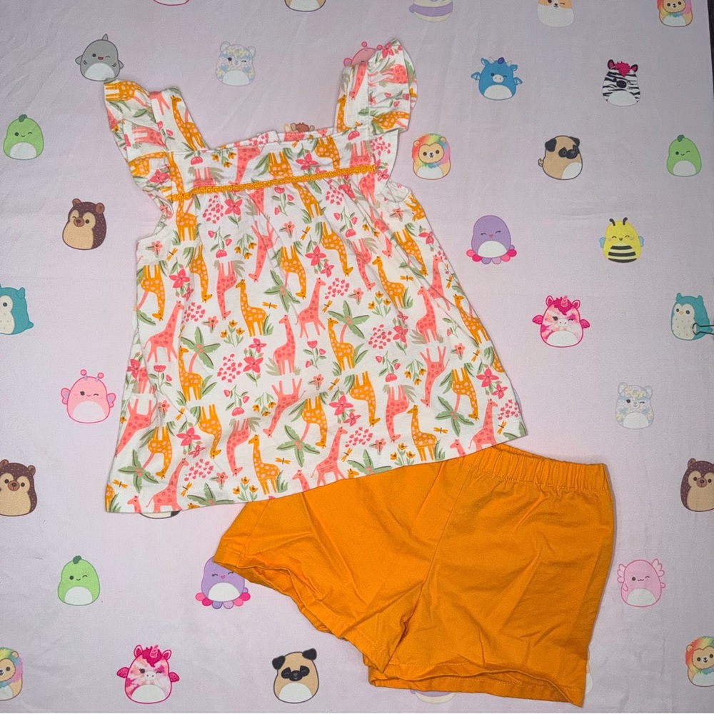 Carter’s Toddler Girl Giraffe Print Top & Shorts Set - Size 5T